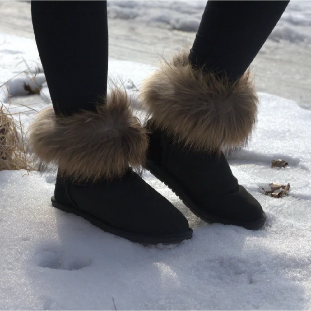 Cloud nine Rocco Women's Black and Tan Fur-Lined boots - Picture 2 of 12